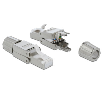 DELOCK βύσμα RJ45 CAT 6A STP 86477, tool-free, ασημί DELOCK βύσμα RJ45 CAT 6A STP 86477, tool-free, ασημί
