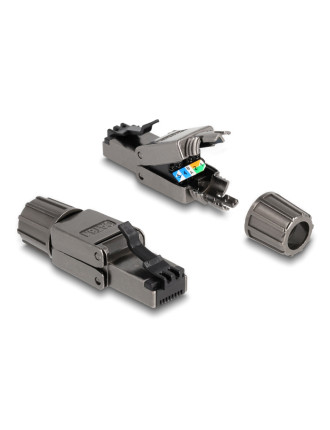 DELOCK βύσμα RJ45 CAT 8.1 STP 86514, tool-free, γκρι DELOCK βύσμα RJ45 CAT 8.1 STP 86514, tool-free, γκρι