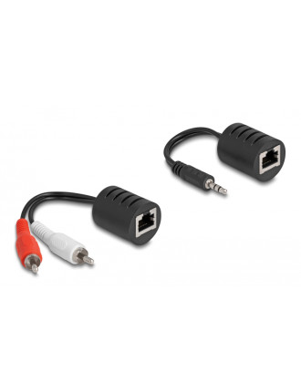 DELOCK audio extender 87859 3.5mm σε RCA, μέσω καλωδίου RJ45, έως 50m