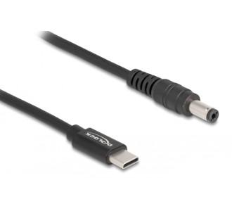 DELOCK καλώδιο τροφοδοσίας 87977, USB-C σε 5.5x2.1mm, 1.5m, μαύρο