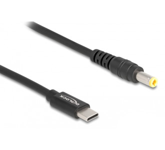 DELOCK καλώδιο τροφοδοσίας 87978, USB-C σε 5.5x2.5mm, 1.5m, μαύρο