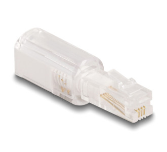 DELOCK βύσμα τηλεφώνου RJ10 88169, 360° περιστρεφόμενο, διάφανο-λευκό