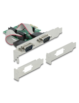 DELOCK κάρτα επέκτασης PCIe σε 2x RS-232 90007, 921.6Kbps
