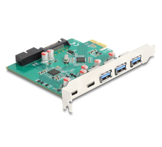 DELOCK κάρτα επέκτασης PCIe x1 σε 3x USB/2x USB-C/19-pin 90109, 5Gbps