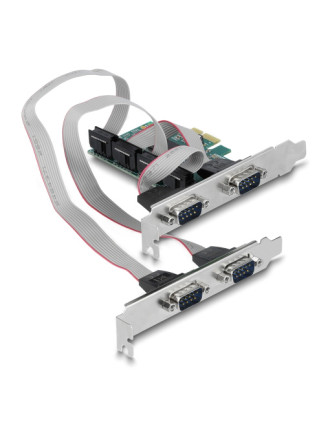DELOCK κάρτα επέκτασης PCIe σε 4x RS-232 90410, 115.2Kbps