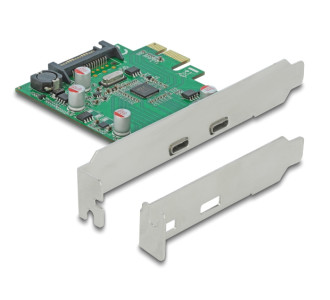 DELOCK κάρτα επέκτασης PCIe x1 σε 2x USB-C 90493, 5Gbps