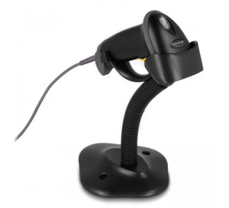 DELOCK USB barcode scanner 1D 90584, με καλώδιο σύνδεσης & βάση, μαύρο