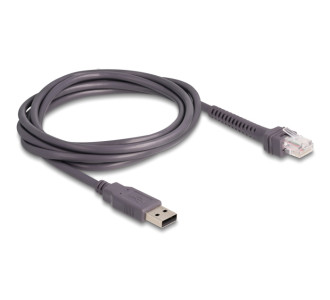 DELOCK καλώδιο USB σε RJ50 90599 για barcode scanner, 2m, γκρι