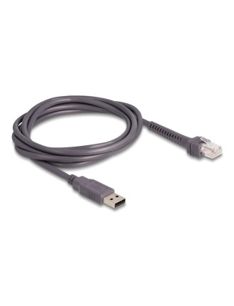 DELOCK καλώδιο USB σε RJ50 90599 για barcode scanner, 2m, γκρι DELOCK καλώδιο USB σε RJ50 90599 για barcode scanner, 2m, γκρι