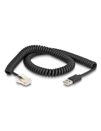 DELOCK καλώδιο USB σε RJ50 90602 για barcode scanner, spiral, 2m, μαύρο DELOCK καλώδιο USB σε RJ50 90602 για barcode scanner, spiral, 2m, μαύρο