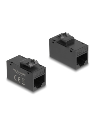 DELOCK Keystone module RJ45 90638, θηλυκό σε θηλυκό, Cat 6A UTP, μαύρο DELOCK Keystone module RJ45 90638, θηλυκό σε θηλυκό, Cat 6A UTP, μαύρο