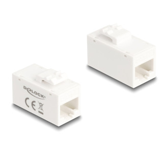 DELOCK Keystone module RJ45 90639, θηλυκό σε θηλυκό, Cat 6A UTP, λευκό DELOCK Keystone module RJ45 90639, θηλυκό σε θηλυκό, Cat 6A UTP, λευκό