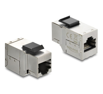 DELOCK Keystone module RJ45 90835, θηλυκό σε θηλυκό, Cat 6A STP, ασημί DELOCK Keystone module RJ45 90835, θηλυκό σε θηλυκό, Cat 6A STP, ασημί