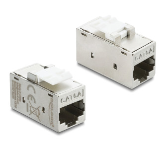 DELOCK Keystone module RJ45 90989, θηλυκό σε θηλυκό, Cat 6A STP, ασημί DELOCK Keystone module RJ45 90989, θηλυκό σε θηλυκό, Cat 6A STP, ασημί
