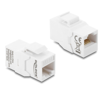 DELOCK Keystone module RJ45 90991, θηλυκό σε θηλυκό, Cat 6A UTP, λευκό DELOCK Keystone module RJ45 90991, θηλυκό σε θηλυκό, Cat 6A UTP, λευκό