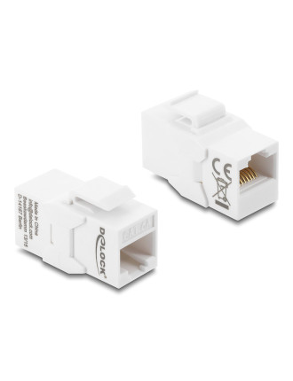DELOCK Keystone module RJ45 90991, θηλυκό σε θηλυκό, Cat 6A UTP, λευκό DELOCK Keystone module RJ45 90991, θηλυκό σε θηλυκό, Cat 6A UTP, λευκό