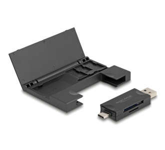 DELOCK card reader 91014 για SD & micro SD, με θήκη, USB/USB-C, 5Gbps, μαύρο DELOCK card reader 91014 για SD & micro SD, με θήκη, USB/USB-C, 5Gbps, μαύρο