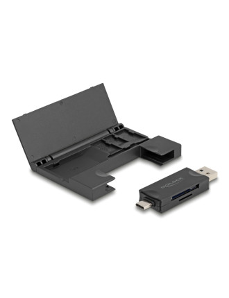 DELOCK card reader 91014 για SD & micro SD, με θήκη, USB/USB-C, 5Gbps, μαύρο DELOCK card reader 91014 για SD & micro SD, με θήκη, USB/USB-C, 5Gbps, μαύρο