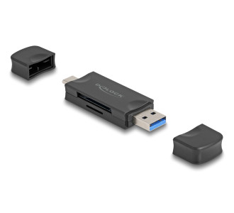 DELOCK card reader 91020 για SD & micro SD, USB/USB-C σύνδεση, 5Gbps, μαύρο DELOCK card reader 91020 για SD & micro SD, USB/USB-C σύνδεση, 5Gbps, μαύρο