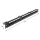 DELOCK patch panel 91087 για rack 19", 1U, 24 θυρών, CAT 6 UTP, με LED, μαύρο