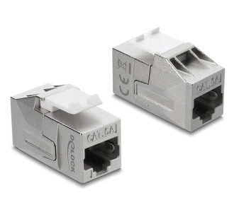 DELOCK Keystone module RJ45 91122, θηλυκό σε θηλυκό, Cat 6A STP, ασημί DELOCK Keystone module RJ45 91122, θηλυκό σε θηλυκό, Cat 6A STP, ασημί