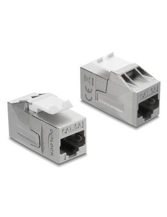 DELOCK Keystone module RJ45 91122, θηλυκό σε θηλυκό, Cat 6A STP, ασημί DELOCK Keystone module RJ45 91122, θηλυκό σε θηλυκό, Cat 6A STP, ασημί