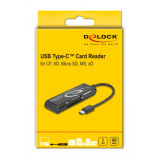 DELOCK card reader 91739 για micro SD/SD/CF/MS/xD, USB-C, μαύρο