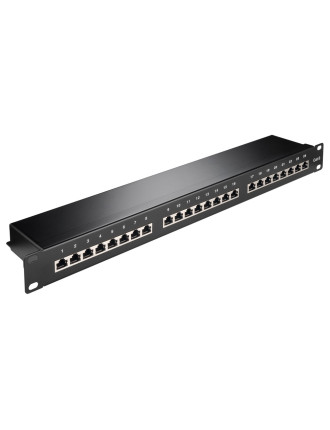 GOOBAY patch panel 93048 19"/1U, 24x ports, CAT 6 STP, μαύρo