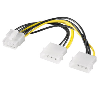 GOOBAY καλώδιο 2x molex 4pin σε 1x 8pin 93241, 0.15m