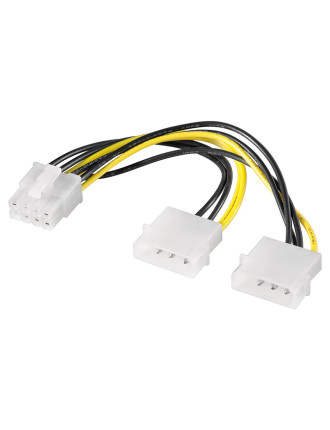 GOOBAY καλώδιο 2x molex 4pin σε 1x 8pin 93241, 0.15m