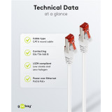 GOOBAY καλώδιο δικτύου 93502, CAT 6 S/FTP, copper, 250MHz, 1m, λευκό GOOBAY καλώδιο δικτύου 93502, CAT 6 S/FTP, copper, 250MHz, 1m, λευκό