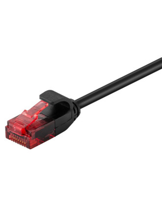GOOBAY καλώδιο δικτύου 93713, CAT 6 U/UTP, slim, copper, 0.5m, μαύρο