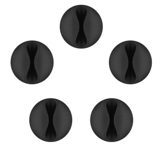 GOOBAY οργανωτές καλωδίων σιλικόνης 95040, 1 θέση, Φ7.8mm, μαύρο, 5τμχ