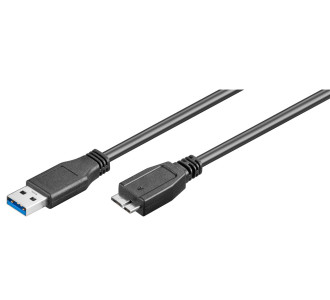 GOOBAY καλώδιο USB 3.0 σε USB 3.0 micro Τype B 95169, 15W, 5Gbps, 1m, μαύρο