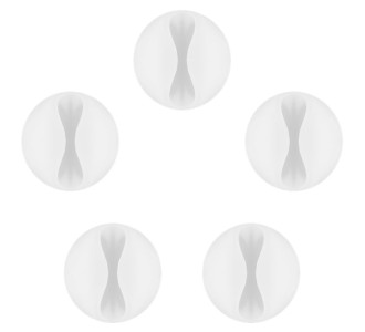 GOOBAY οργανωτές καλωδίων σιλικόνης 95183, 1 θέση, Φ7.8mm, λευκό, 5τμχ