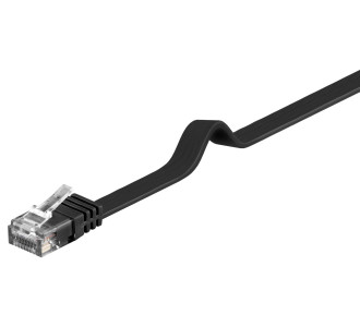 GOOBAY καλώδιο δικτύου 95381, CAT 6 U/UTP, flat, copper, 10m, μαύρο