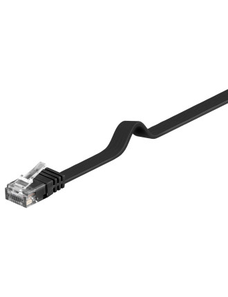 GOOBAY καλώδιο δικτύου 95381, CAT 6 U/UTP, flat, copper, 10m, μαύρο