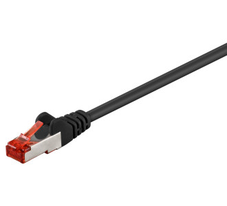 GOOBAY καλώδιο δικτύου 95458, CAT 6 S/FTP (PiMF), CCA, 0.25m, μαύρο