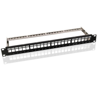 GOOBAY Keystone patch panel 95743, 19"/1U, 24x ports, μαύρo