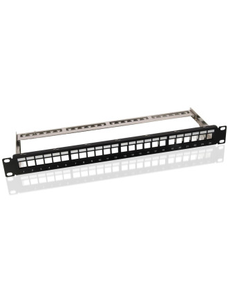 GOOBAY Keystone patch panel 95743, 19"/1U, 24x ports, μαύρo