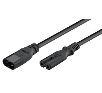 GOOBAY καλώδιο προέκτασης τροφοδοσίας 97201, 2x 0.75mm², 2m, μαύρο