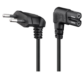 GOOBAY καλώδιο τροφοδοσίας Euro 97346, γωνιακό, 2x0.75 mm², 1m, μαύρο