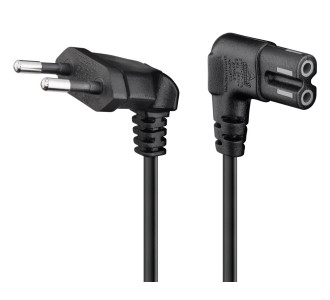 GOOBAY καλώδιο τροφοδοσίας Euro 97350, γωνιακό, 2x0.75 mm², 2m, μαύρο