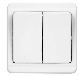 TESLA STROPKOV διακόπτης κομμυτατέρ Standard A0214, διπλός, λευκός TESLA STROPKOV διακόπτης κομμυτατέρ Standard A0214, διπλός, λευκός