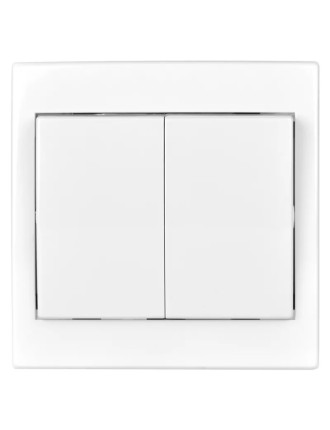 TESLA STROPKOV διακόπτης κομμυτατέρ Praktik A0264, διπλός, λευκός