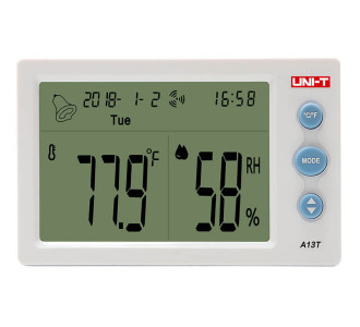 UNI-T θερμόμετρο & υγρασιόμετρο A13T, λειτουργία ρολόι & ξυπνητήρι