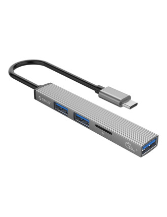 ORICO USB hub AH-12F με card reader, 3 θυρών, 5Gbps, USB-C σύνδεση, γκρι ORICO USB hub AH-12F με card reader, 3 θυρών, 5Gbps, USB-C σύνδεση, γκρι