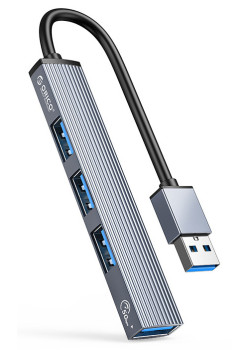 ORICO USB hub AH-A13, 4x θυρών, USB 3.0, 5Gbps, USB σύνδεση, γκρι