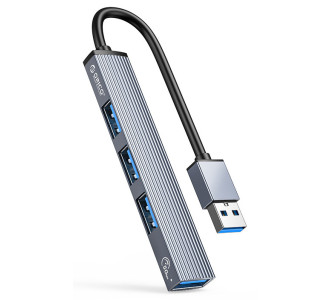 ORICO USB hub AH-A13, 4x θυρών, USB 3.0, 5Gbps, USB σύνδεση, γκρι