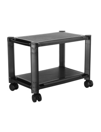 BRATECK ραφιέρα δαπέδου AMS-4L με ροδάκια, 2 ράφια, 50x33x37cm, έως 10kg, μαύρη